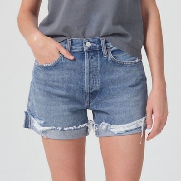 Agolde Pants - Agolde Parker High Rise Long Shorts With Cuff In Heatwave Size 24 NWT